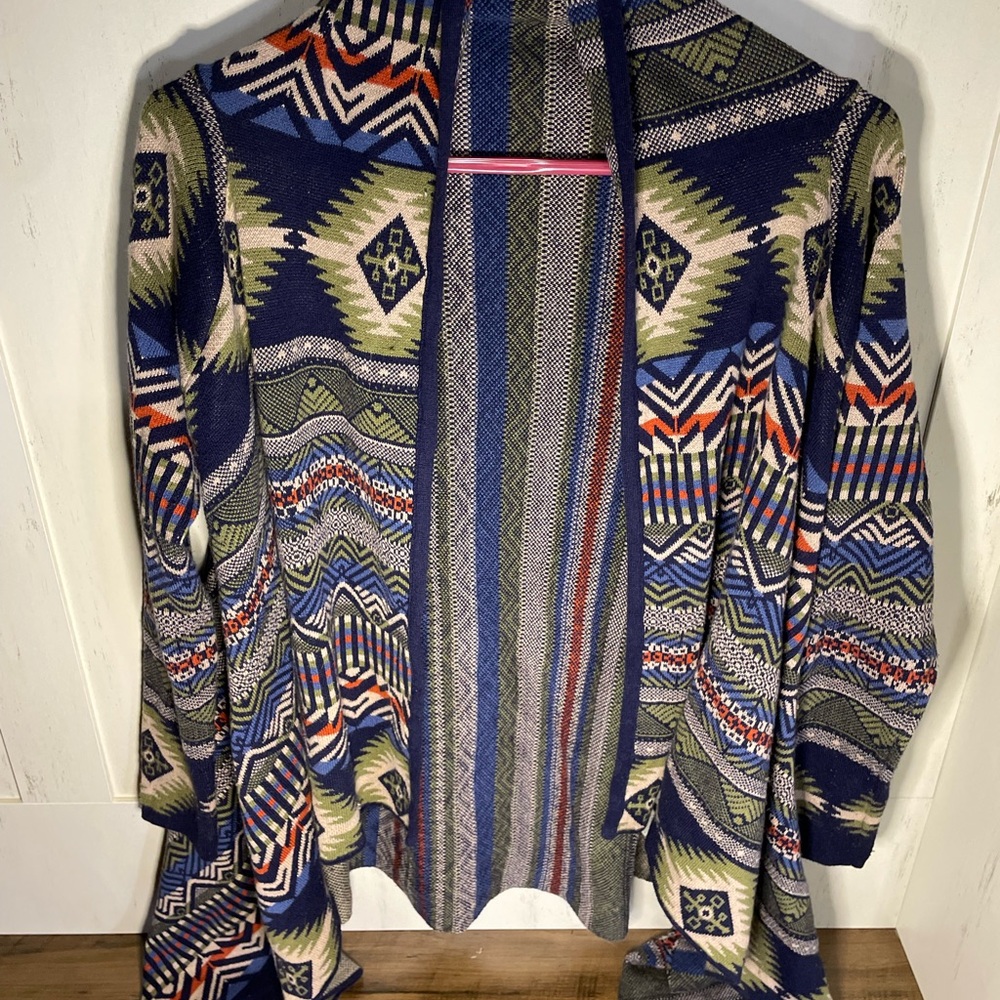 Ruff Hewn Multicolor Geometric Aztec western Cardigan size medium